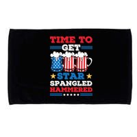 Funny 4th Of July Time To Get Star Spangled Hammered Microfiber Hand Towel