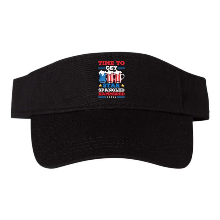 Funny 4th Of July Time To Get Star Spangled Hammered Visor