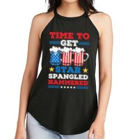 Funny 4th Of July Time To Get Star Spangled Hammered Women's Perfect Tri Rocker Tank