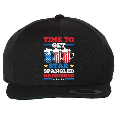 Funny 4th Of July Time To Get Star Spangled Hammered Wool Snapback Cap