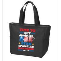 Funny 4th Of July Time To Get Star Spangled Hammered Zip Tote Bag