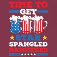 Funny 4th Of July Time To Get Star Spangled Hammered 16oz Travel Tumbler
