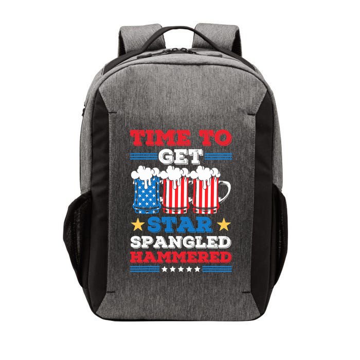 Funny 4th Of July Time To Get Star Spangled Hammered Vector Backpack