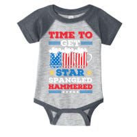 Funny 4th Of July Time To Get Star Spangled Hammered Infant Baby Jersey Bodysuit