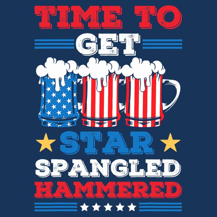 Funny 4th Of July Time To Get Star Spangled Hammered Infant Baby Jersey Bodysuit