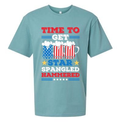Funny 4th Of July Time To Get Star Spangled Hammered Sueded Cloud Jersey T-Shirt