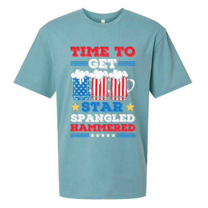 Funny 4th Of July Time To Get Star Spangled Hammered Sueded Cloud Jersey T-Shirt