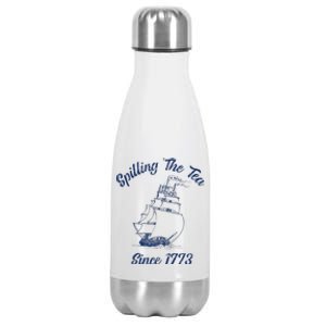 Fun 4th Of July Spilling The Tea Since 1773 History Teacher Stainless Steel Insulated Water Bottle