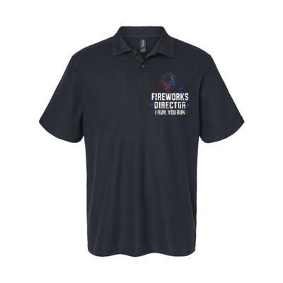 Funny 4th of July Fireworks director I run you run Softstyle Adult Sport Polo