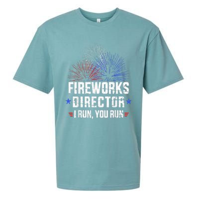 Funny 4th of July Fireworks director I run you run Sueded Cloud Jersey T-Shirt