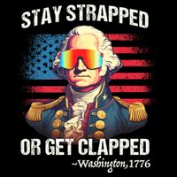 Funny 4th Of July Stay Strapped Get Clapped Washington Zip Tote Bag