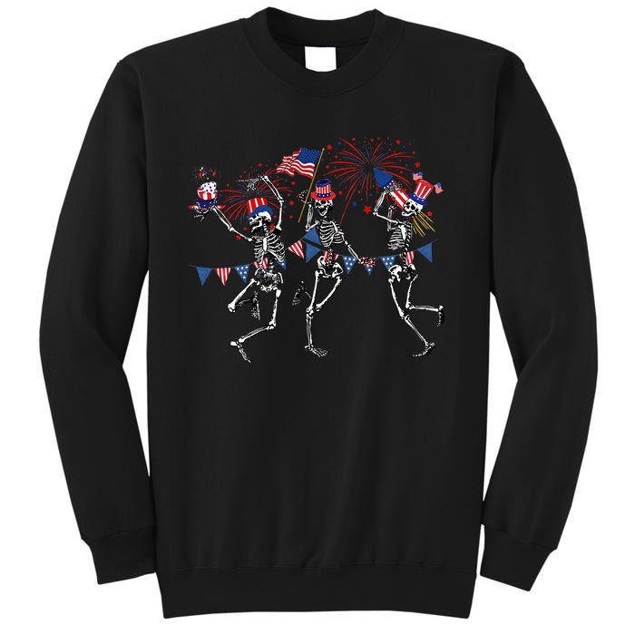 Funny 4th Of July Dancing Skeleton Memorial Day Patriotic Sweatshirt