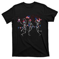 Funny 4th Of July Dancing Skeleton Memorial Day Patriotic T-Shirt