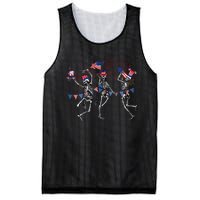 Funny 4th Of July Dancing Skeleton Memorial Day Patriotic Mesh Reversible Basketball Jersey Tank