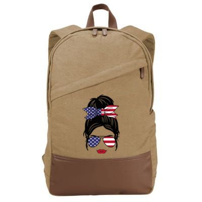 Funny 4th Of July Patriotic American Flag Fourth Of July Cotton Canvas Backpack