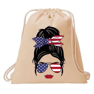 Funny 4th Of July Patriotic American Flag Fourth Of July Drawstring Bag