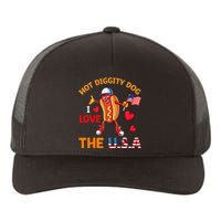 Funny 4th Of July Hot Dog I Love USA Party American Flag Yupoong Adult 5-Panel Trucker Hat