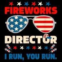 Funny 4th Of July Fireworks Director I Run You Run 7-Panel Snapback Hat