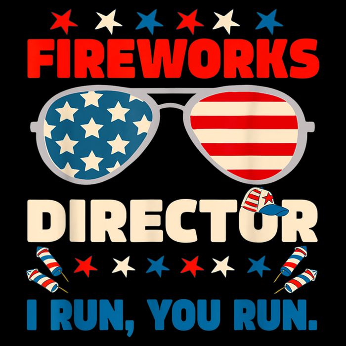 Funny 4th Of July Fireworks Director I Run You Run 7-Panel Snapback Hat