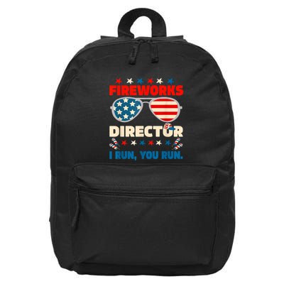 Funny 4th Of July Fireworks Director I Run You Run 16 in Basic Backpack