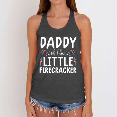 Funny 4th Of July Funny Gift Tee Daddy Little Firecracker Gift Women's Knotted Racerback Tank