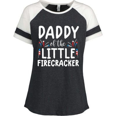 Funny 4th Of July Funny Gift Tee Daddy Little Firecracker Gift Enza Ladies Jersey Colorblock Tee