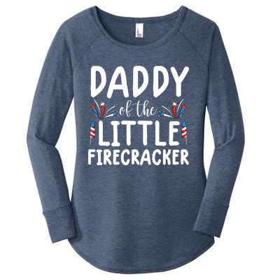 Funny 4th Of July Funny Gift Tee Daddy Little Firecracker Gift Women's Perfect Tri Tunic Long Sleeve Shirt