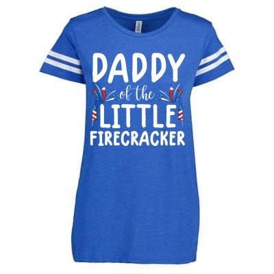 Funny 4th Of July Funny Gift Tee Daddy Little Firecracker Gift Enza Ladies Jersey Football T-Shirt