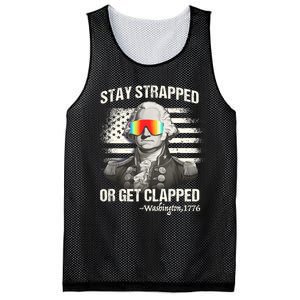 Funny 4th Of July Stay Strapped Get Clapped Washington Mesh Reversible Basketball Jersey Tank