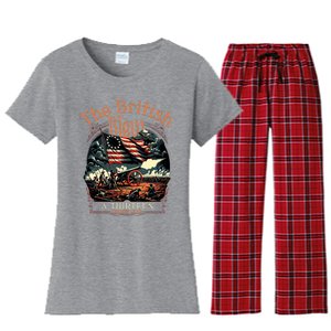 Funny 4th Of July Usa The British Blew A 13 Colony Lead Funny 4th Of July Usa Women's Flannel Pajama Set