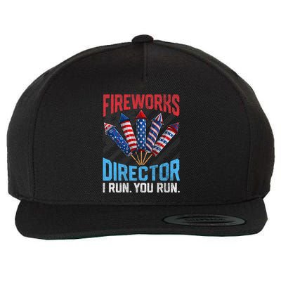 Funny 4th Of July Fireworks Director I Run You Run Wool Snapback Cap