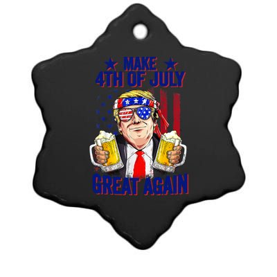 Funny 4th Of July Trump Make 4th Of July Great Again Gift Ceramic Star Ornament