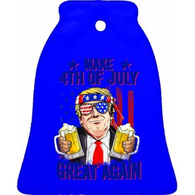 Funny 4th Of July Trump Make 4th Of July Great Again Gift Ceramic Bell Ornament