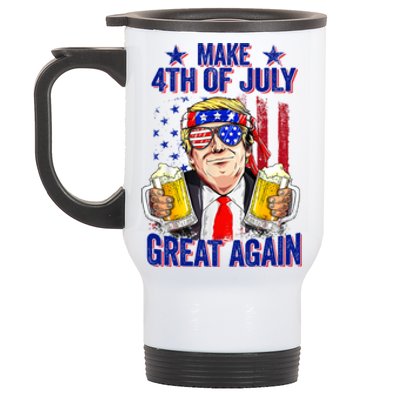 Funny 4th Of July Trump Make 4th Of July Great Again Gift Stainless Steel Travel Mug