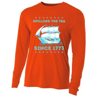 Fun 4th Of July Spilling The Tea Since 1773 History Teacher Gift Cooling Performance Long Sleeve Crew