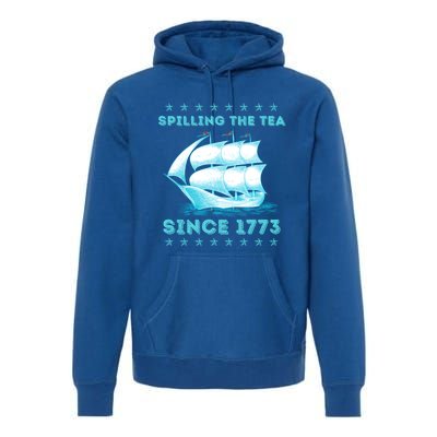 Fun 4th Of July Spilling The Tea Since 1773 History Teacher Gift Premium Hoodie