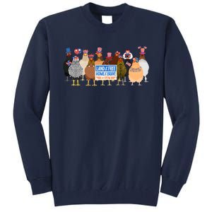 Funny 4th Of July Chicken Land Of Free Independence Day Tall Sweatshirt