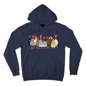 Funny 4th Of July Chicken Land Of Free Independence Day Tall Hoodie