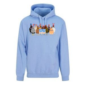 Funny 4th Of July Chicken Land Of Free Independence Day Unisex Surf Hoodie