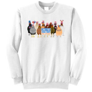 Funny 4th Of July Chicken Land Of Free Independence Day Sweatshirt