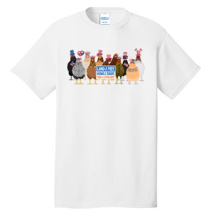 Funny 4th Of July Chicken Land Of Free Independence Day Tall T-Shirt