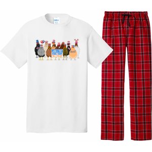 Funny 4th Of July Chicken Land Of Free Independence Day Pajama Set