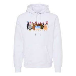 Funny 4th Of July Chicken Land Of Free Independence Day Premium Hoodie