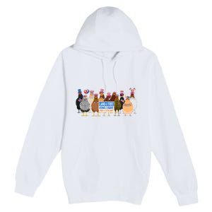 Funny 4th Of July Chicken Land Of Free Independence Day Premium Pullover Hoodie