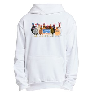 Funny 4th Of July Chicken Land Of Free Independence Day Urban Pullover Hoodie