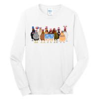 Funny 4th Of July Chicken Land Of Free Independence Day Tall Long Sleeve T-Shirt