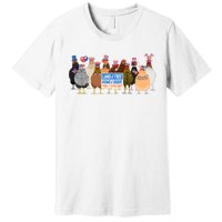 Funny 4th Of July Chicken Land Of Free Independence Day Premium T-Shirt