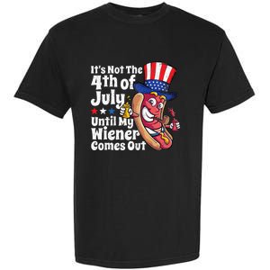 Funny 4th Of July Hot Dog Wiener Comes Out Adult Humor Gift Garment-Dyed Heavyweight T-Shirt