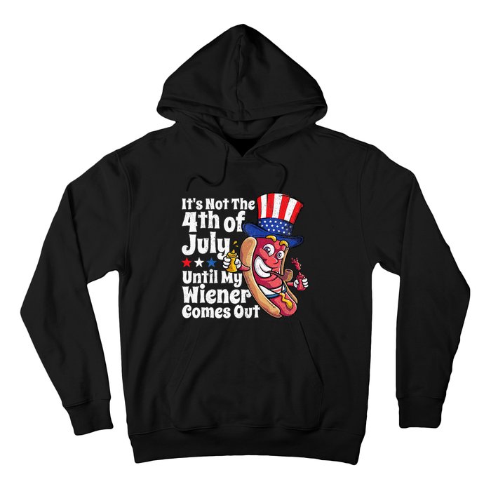 Funny 4th Of July Hot Dog Wiener Comes Out Adult Humor Gift Hoodie