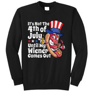 Funny 4th Of July Hot Dog Wiener Comes Out Adult Humor Gift Sweatshirt